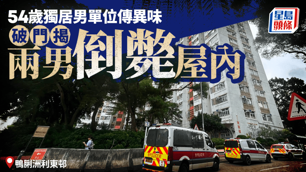 鴨脷洲利東邨單位傳異味 揭兩男倒斃屋內