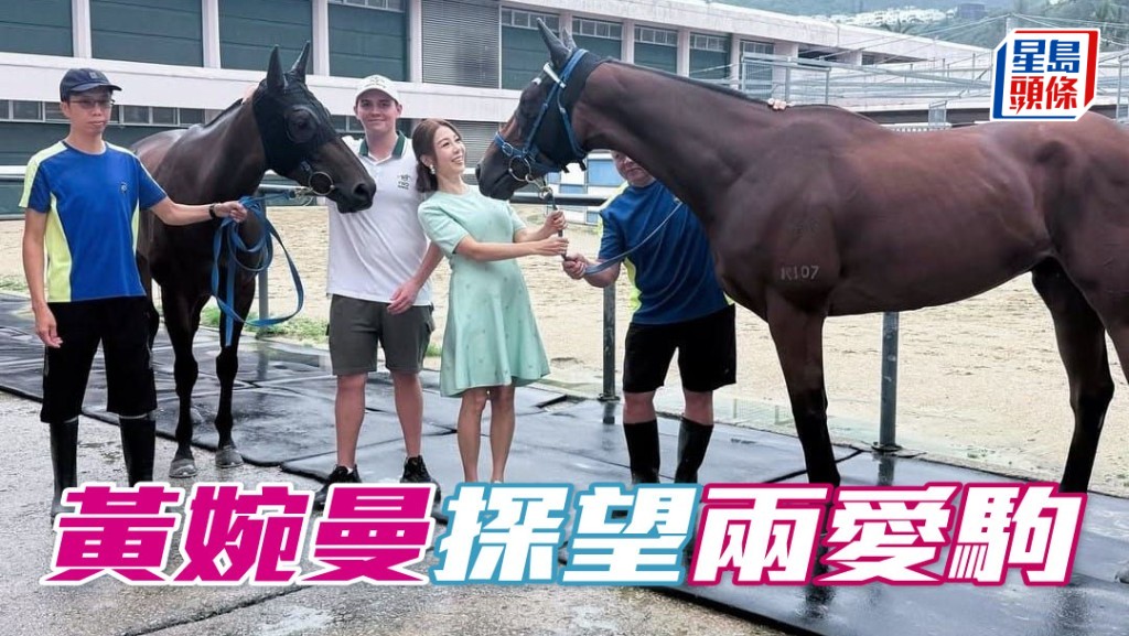 靚太馬主黃婉曼日前專程前往方嘉柏馬房，探望「觀眾之力」和其丈夫馮柏基名下的「飛雲」，並餵兩駒吃紅蘿蔔。