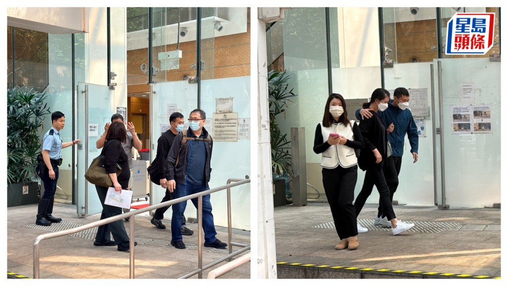 馮家（左）和郭家親屬，辦理認屍手續。梁國峰攝