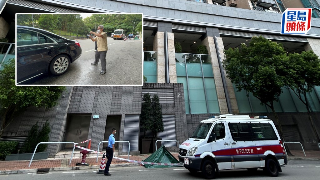 男子撞凹平治車身再墮地不治。林思明攝