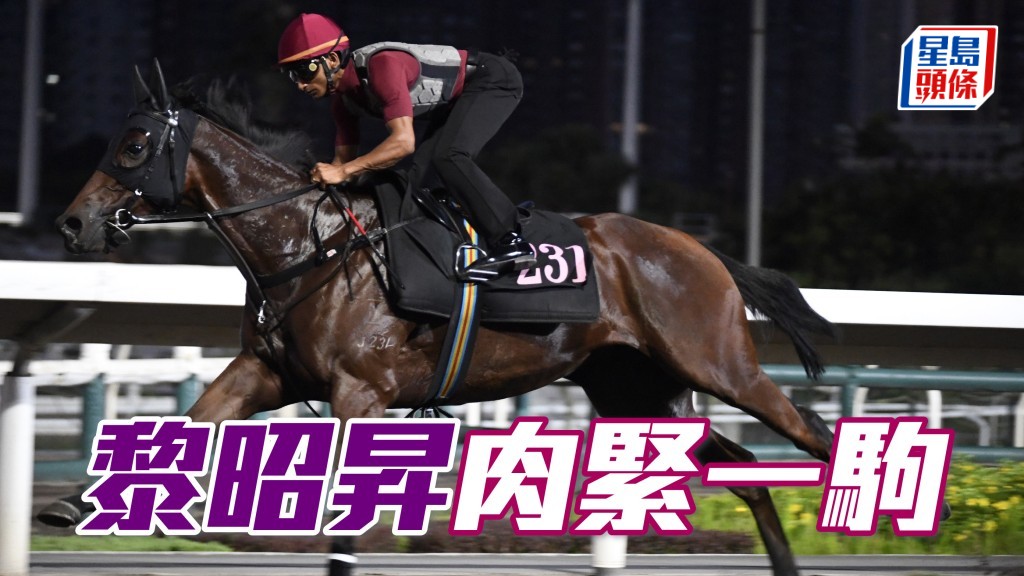 「卓越蒨鋒」(圖) 出跳前黎昭昇不止親自托田雞上馬,接住仲跟埋人馬走落隧道,肉緊程度溢於言表。