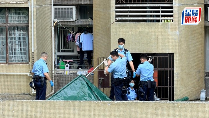 顯徑邨有人墮樓死亡。梁國峰攝