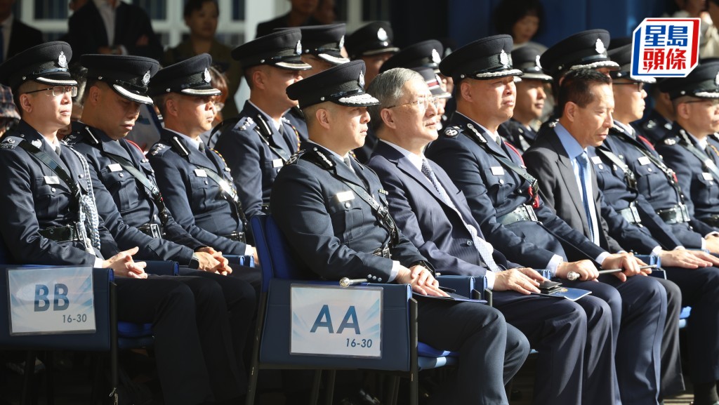 警务处处长周一鸣出席香港警察学院结业会操。刘汉权摄