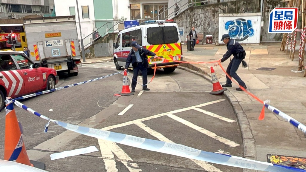 警員到場調查。楊偉亨攝