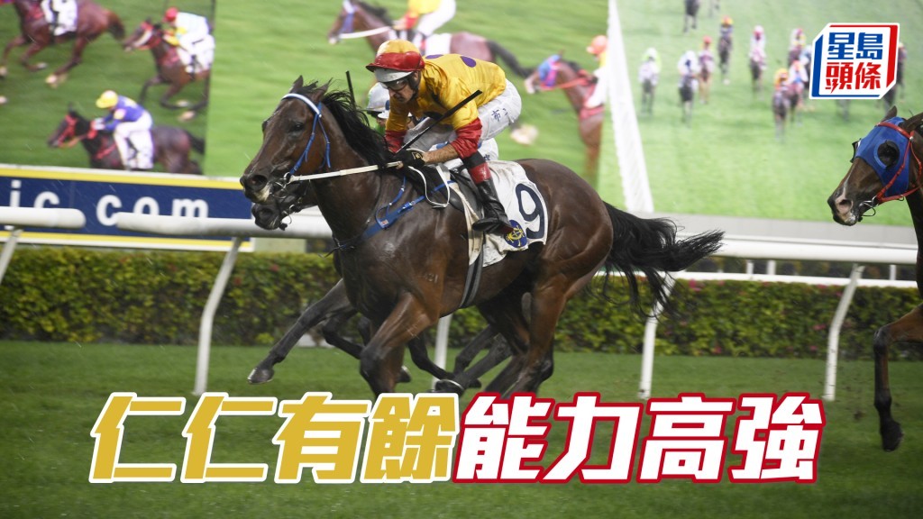  「仁仁有餘」上仗入直路一再走錯位，最後仍跑第五，足見能力高強。