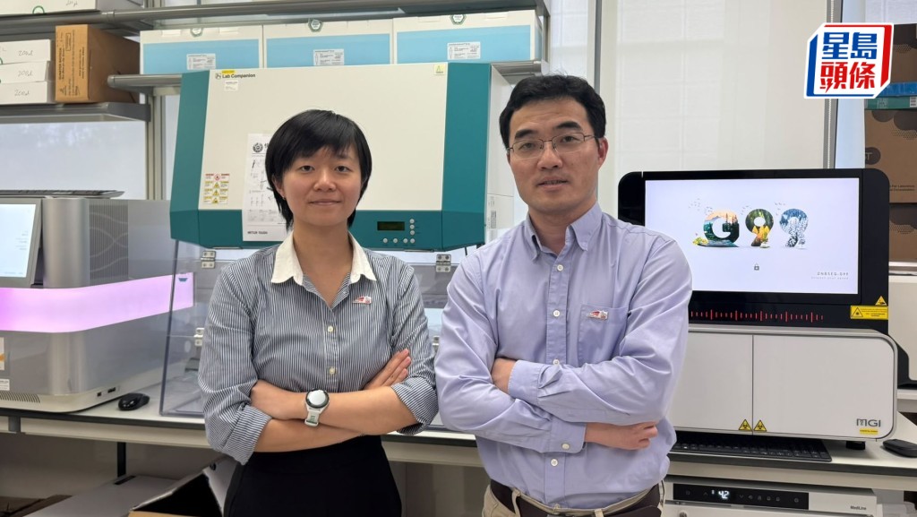 鄭宗立（右）指，本港科研氣氛日漸濃厚；岑卓盈指競爭將更見激烈，必須持續創新。 張駿宏攝