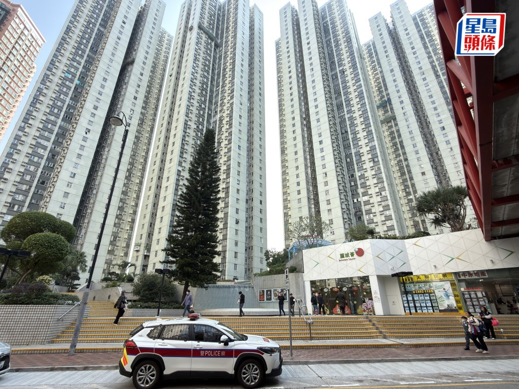 7旬翁麗城花園墮平台身亡。梁國峰攝