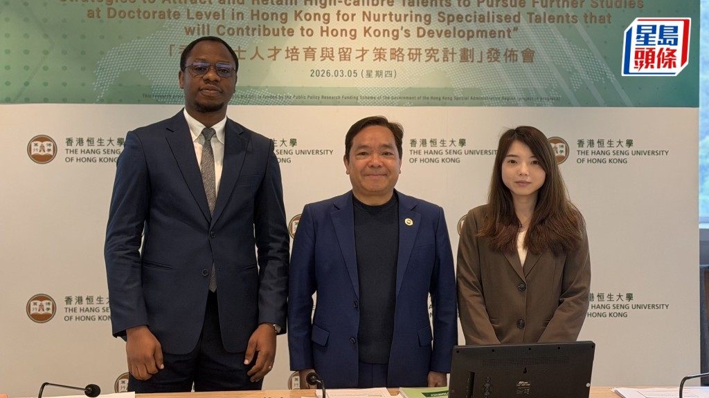 莫家豪(中間)表示，在地緣政治緊張及多國收緊簽證政策的背景下，這些因素正改變國際學生的流向。佘丹薇攝