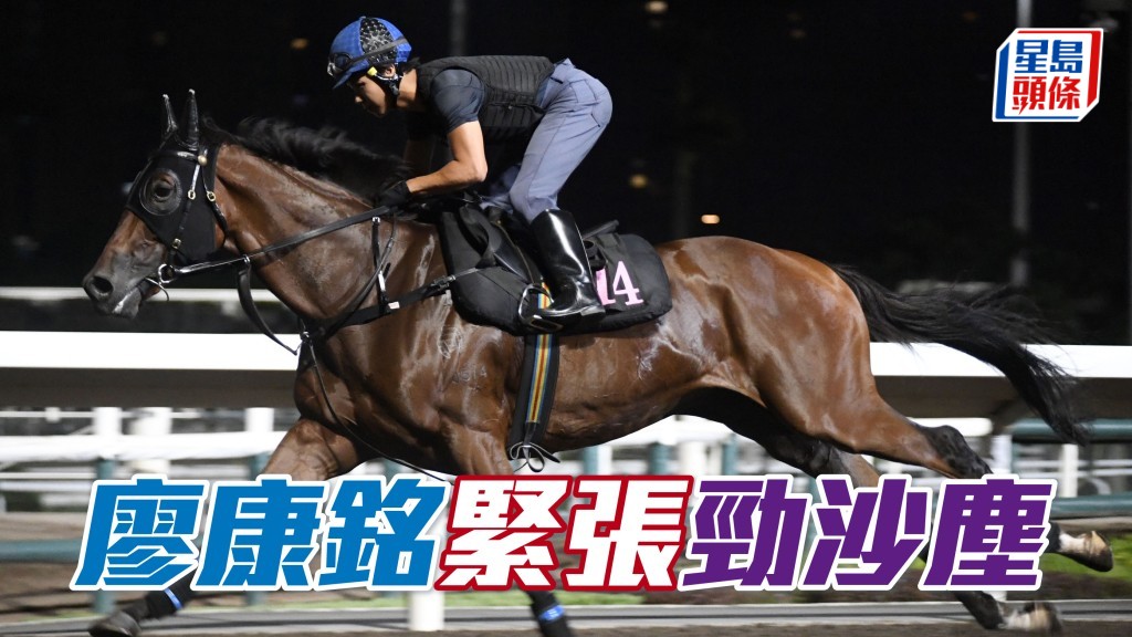 「勁沙塵」昨朝出跳火猛力勁唔在講，更矚目是阿廖課後接馬追問鞍上人進度，顯然對此駒極為着緊。
