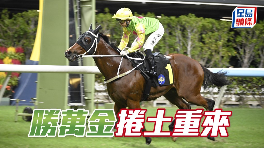 「勝萬金」在港累積四W當中，有三場配鍾易禮；騎慣騎熟。