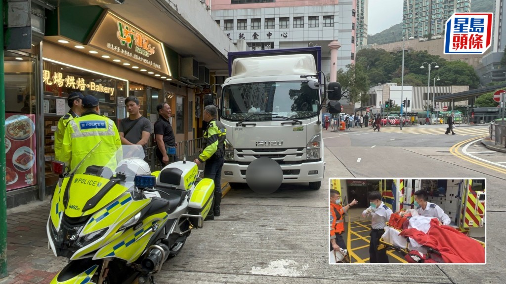 女途人捱貨車撞,半昏迷送院。