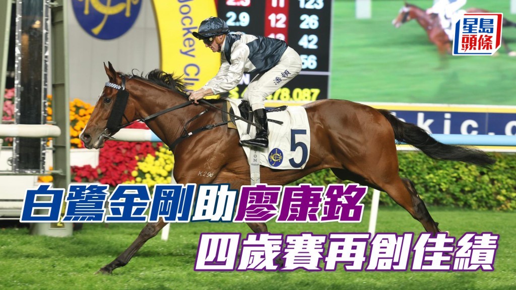 打吡之路：「白鹭金刚」潜质优厚有力助廖康铭，在四岁马经典赛事系列再创佳绩。