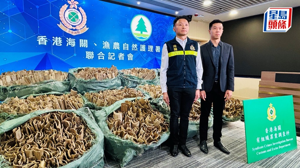 海關偵破有紀錄以來最大宗沉香木走私案,檢獲1噸沉香木,市值1800萬元拘 1女子。蔡楚輝攝