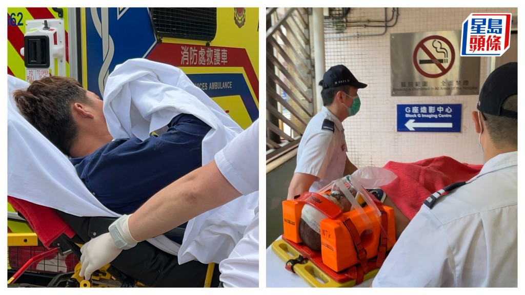 41歲男工（左）切斷手指，45歲工人（右）跌傷頭，雙雙送院。蔡楚輝攝