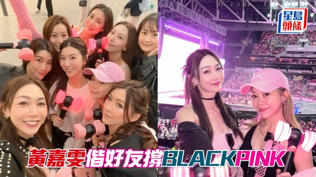 马主黄嘉雯，「陶梦成真」陶桦玮太太陈绮翘，「飞马座」成员马主Veronica等一班好友欣赏BLACKPINK演唱会。（相片来源：马主黄嘉雯ig）