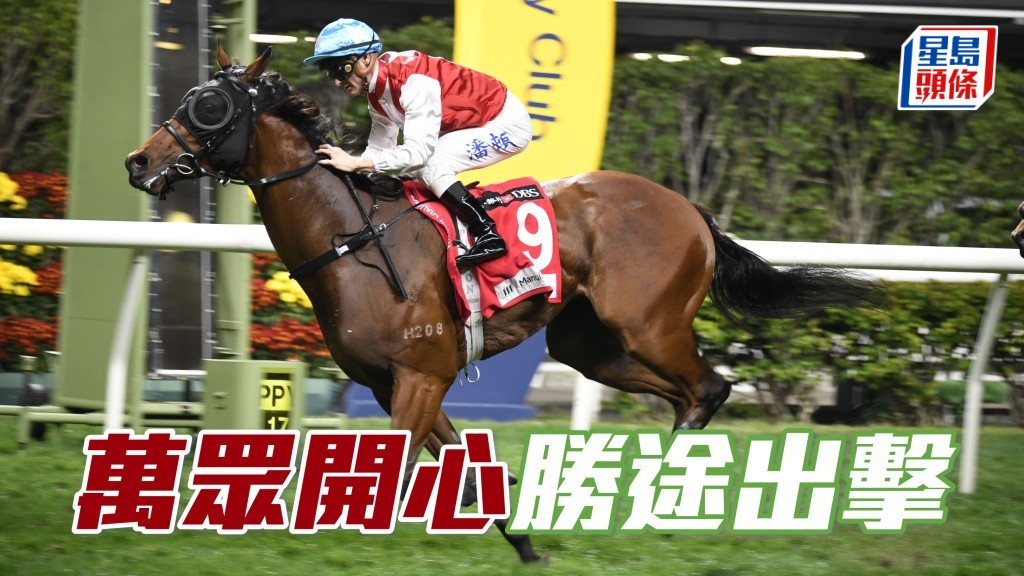 陳錫元與譚詠麟名下的「萬眾開心」，周三將出戰第八場谷草一千米。