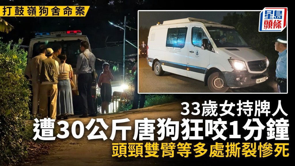 打鼓岭狗舍命案｜33岁女持牌人遭30公斤唐狗狂咬1分钟 头颈多处有咬痕撕裂伤惨死