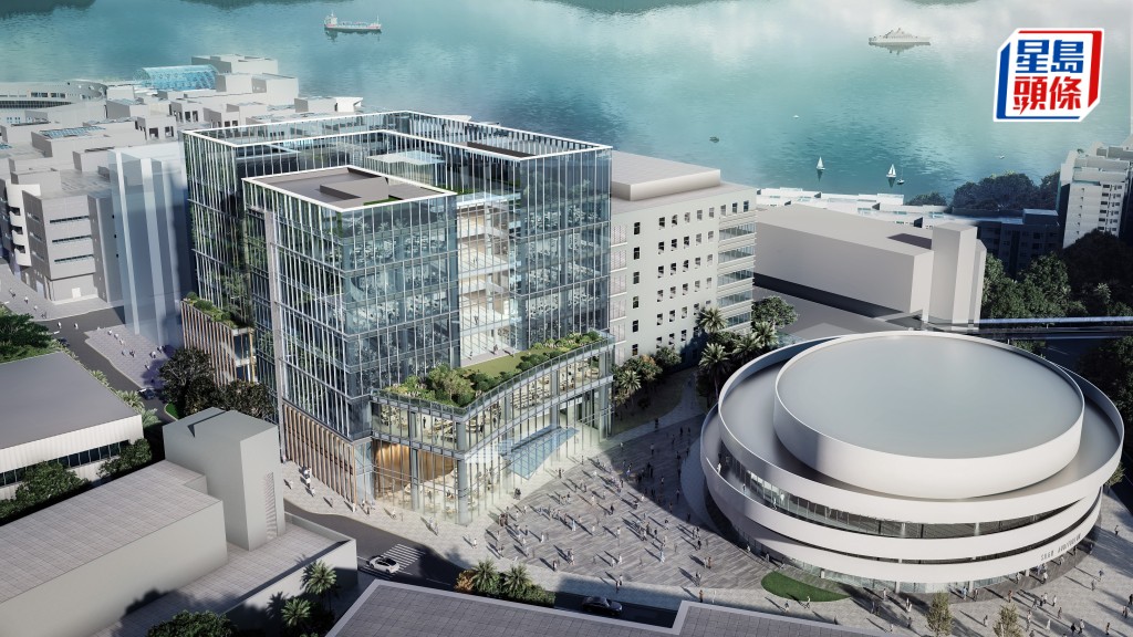 科大近年大興土木，多座研究大樓相繼落成，圖為預計2028年落成的醫學院綜合大樓模擬圖。科大提供