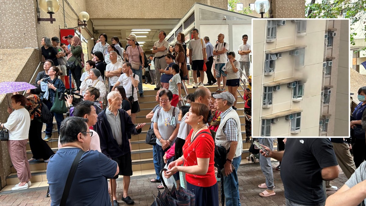 黃大仙龍蟠苑單位廚房抽氣扇短路失火 百人疏散消防救熄