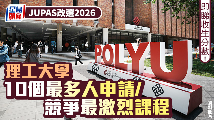 JUPAS改選2026︱理工大學PolyU 10個最多人申請/競爭最激烈課程 邊科近43人爭1學位？即睇收生分數！