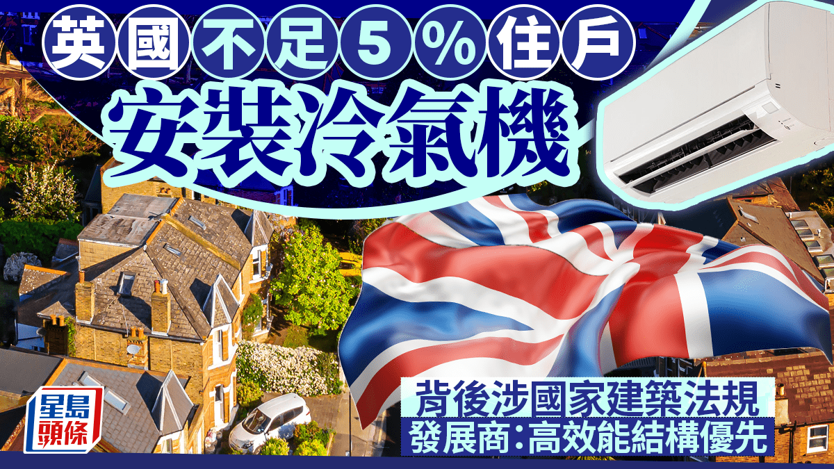 英國不足5%住戶安裝冷氣機 背後涉國家建築法規 發展商：高效能結構優先