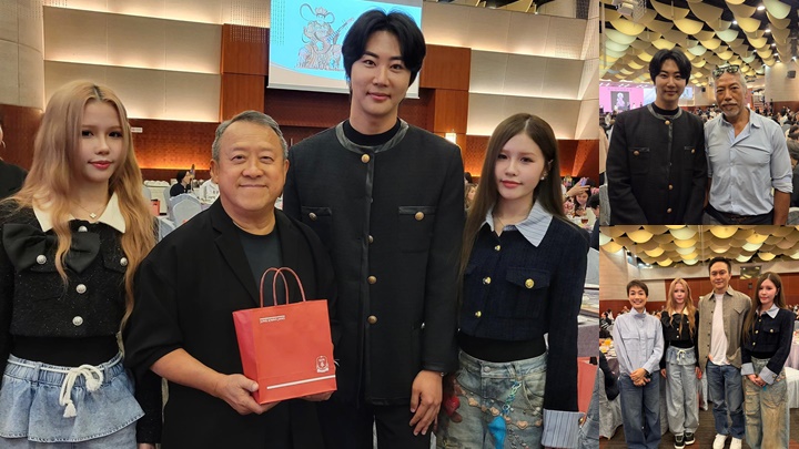 Yong Heo偕JJBABY出席曾志偉慈善齋宴  張耀揚遇1.9米「最強社長」︰你好高大喎