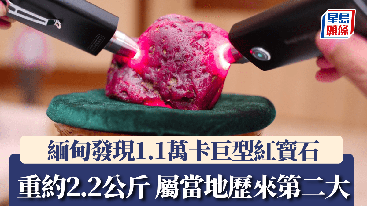 緬甸戰亂礦區發現1.1萬卡巨型紅寶石 重約2.2公斤 屬當地歷來第二大
