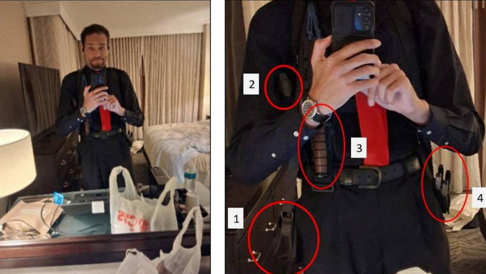 白宮記者晚宴槍擊｜圖刺殺特朗普槍手 行動前持武器酒店自拍