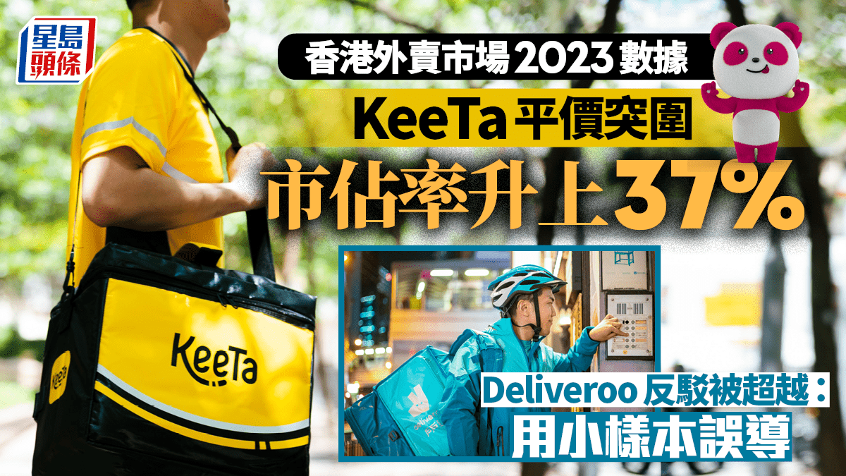 外賣平台數據全面睇 KeeTa市佔率37%穩做二哥 Deliveroo反擊：數據誤導