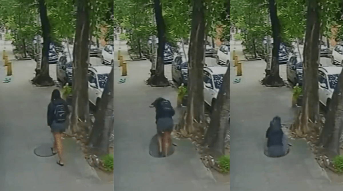 巴西女上班踩中「奪命陷阱」 瞬間跌落深水渠險遭生葬