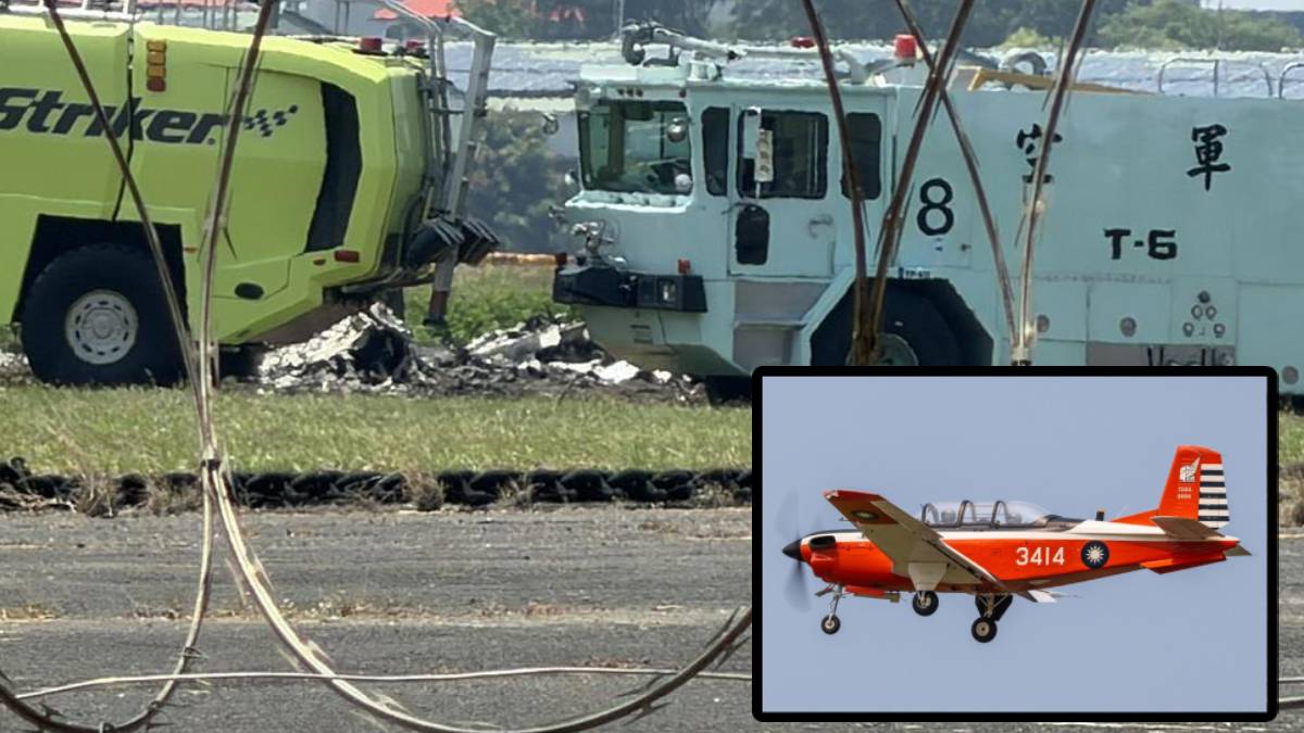台T-34教練機岡山墜落殘骸曝光  2空軍中校殉職