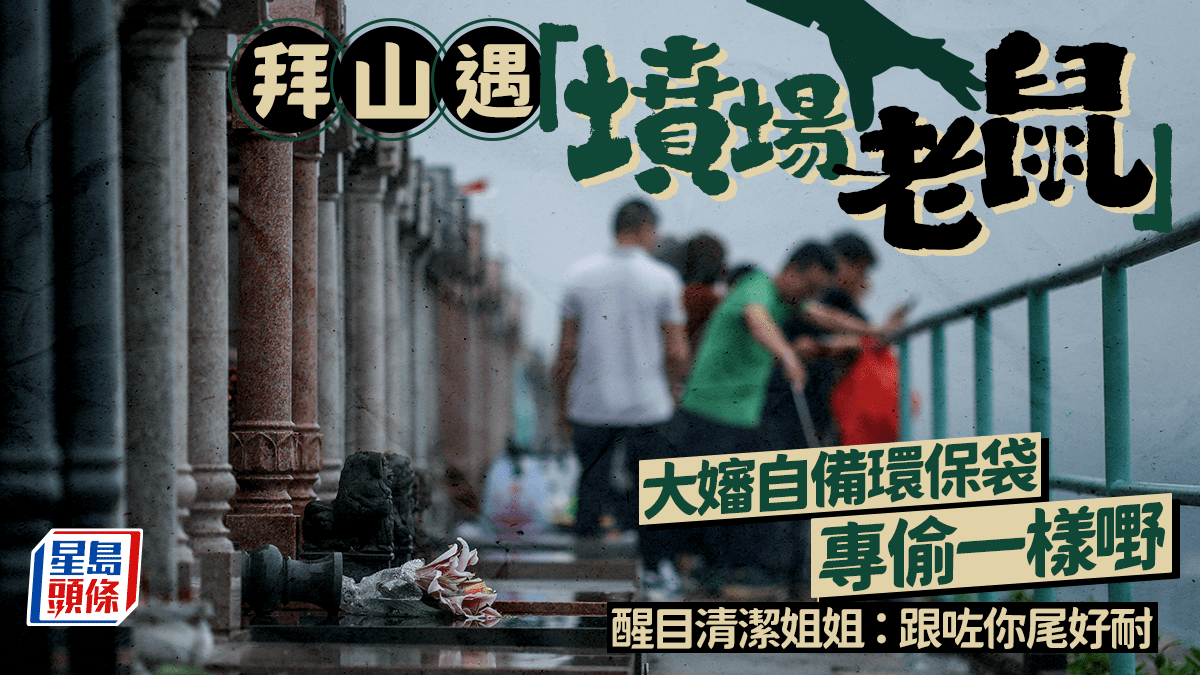 拜山遇「墳場老鼠」 大嬸自備環保袋專偷一樣嘢 醒目清潔姐姐：跟咗你尾好耐｜Juicy叮