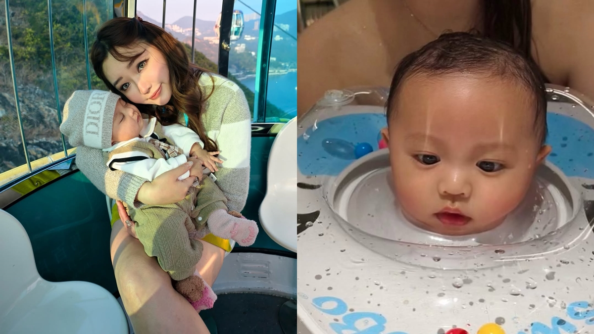 《美女廚房》程美段母子共浴照曝光  濕身大尺度畫面超大膽  用半歲B仔遮擋重要部位