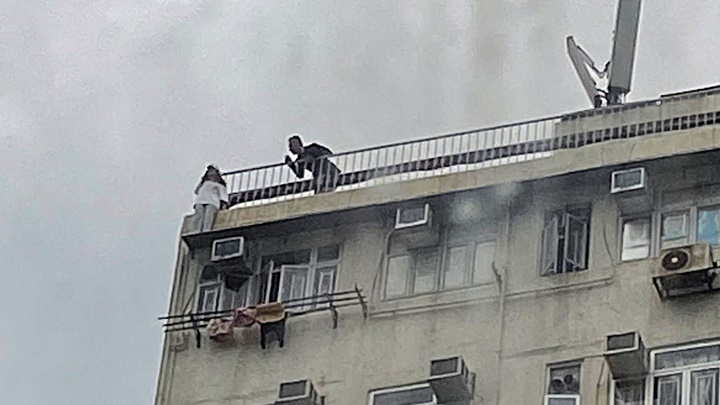 珍惜生命│銅鑼灣女子天台企跳  消防氣墊戒備