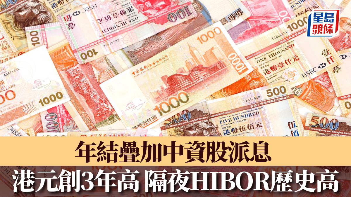 年結疊加中資股派息港元創3年高隔夜HIBOR歷史高