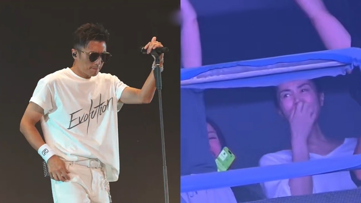 王菲現身謝霆鋒鳥巢演唱會包廂狂舞  左手無名指疑戴鑽戒引發熱議  網民猜二人已秘婚