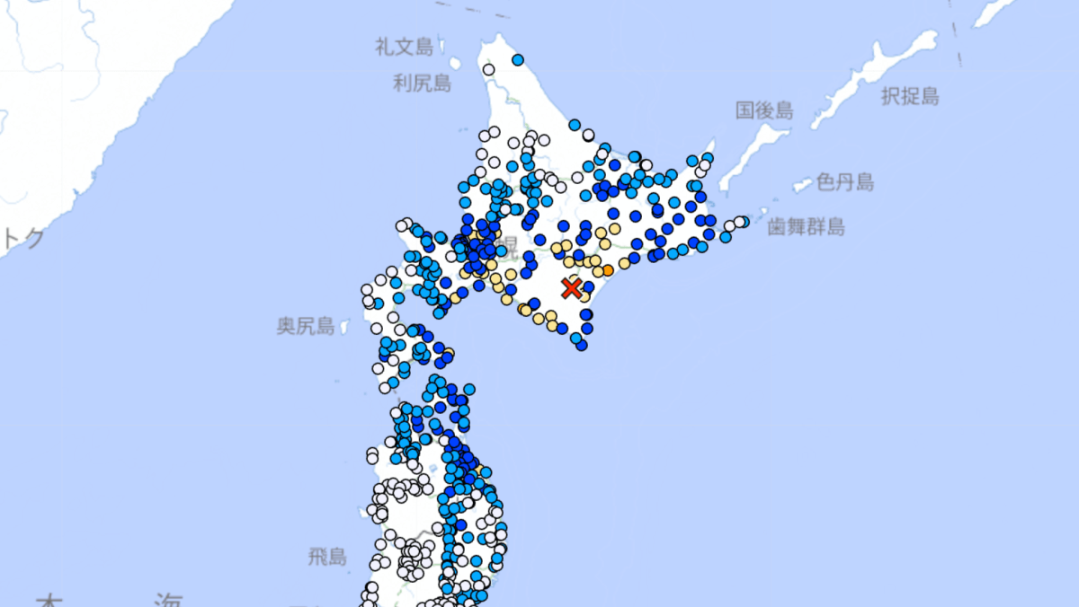 日本北海道十勝南部6.1級地震 震源深度80公里 無海嘯風險
