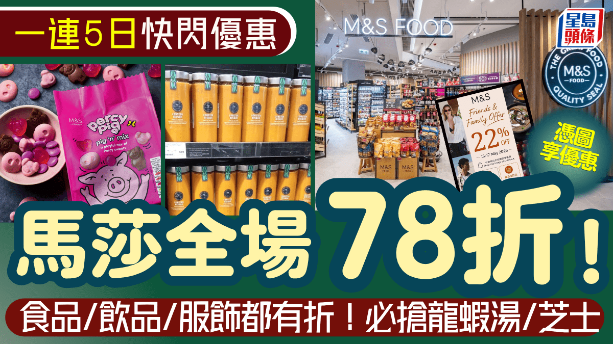 馬莎一連5日快閃78折！全線門市食品/飲品/服飾大劈價 必搶龍蝦湯/芝士/零食