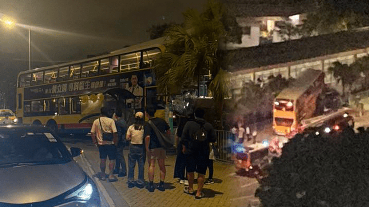 東涌城巴失控鏟上行人路 司機被困車內昏迷不醒