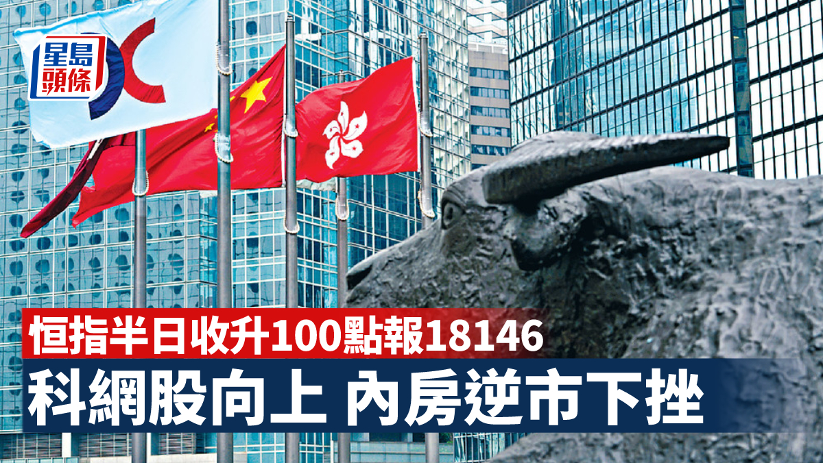 恒指半日收升100點報18146 科網股向上專家：看好本港股票