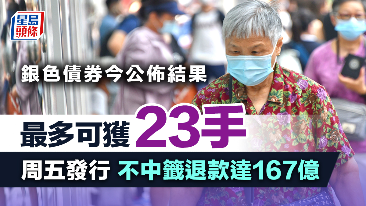 銀債2023｜銀色債券今公佈結果最多可獲23手周五發行不中籤退款達167億