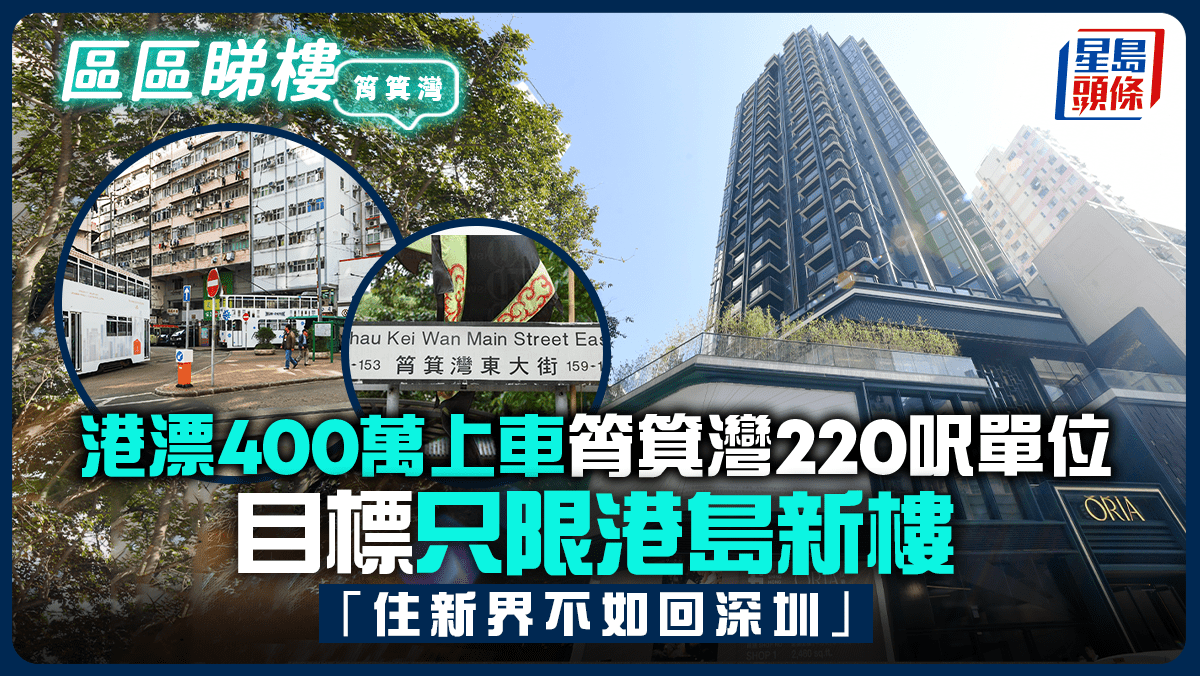 港漂400萬上車筲箕灣220呎單位 目標只限港島新樓 「住新界不如回深圳」|區區睇樓 港漂400萬上車筲箕灣220呎單位 目標只限港島新樓 「住新界不如回深圳」|區區睇樓