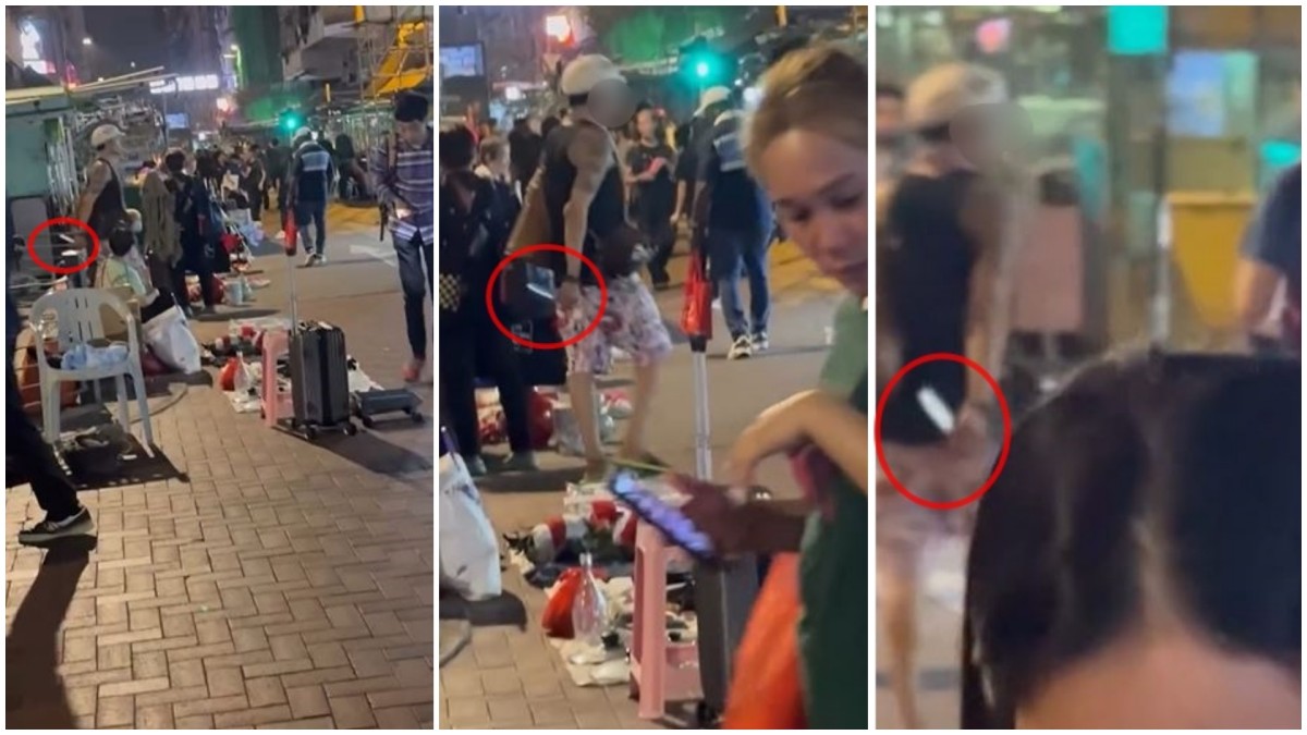 有片│深水埗鴨寮街男子持刀遊蕩 途人零反應 警拘38歲男子涉藏武器