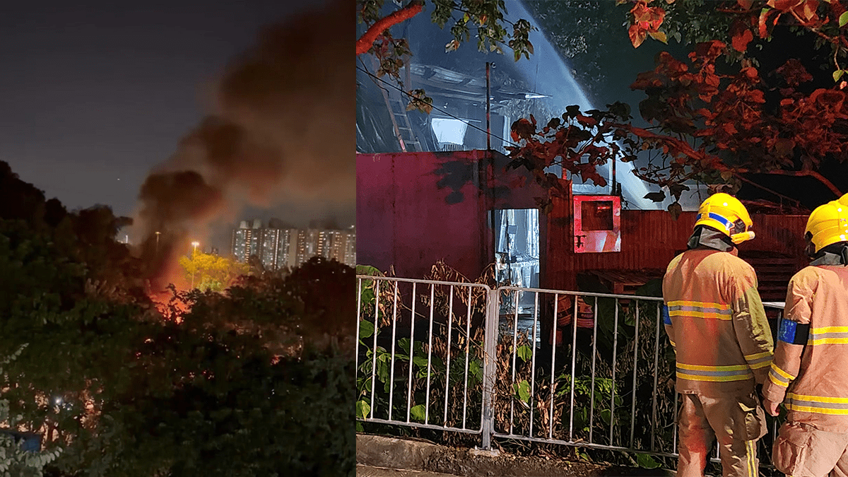 有片|荃灣城門道車房起火傳爆炸聲 黑煙沖天遠處可見