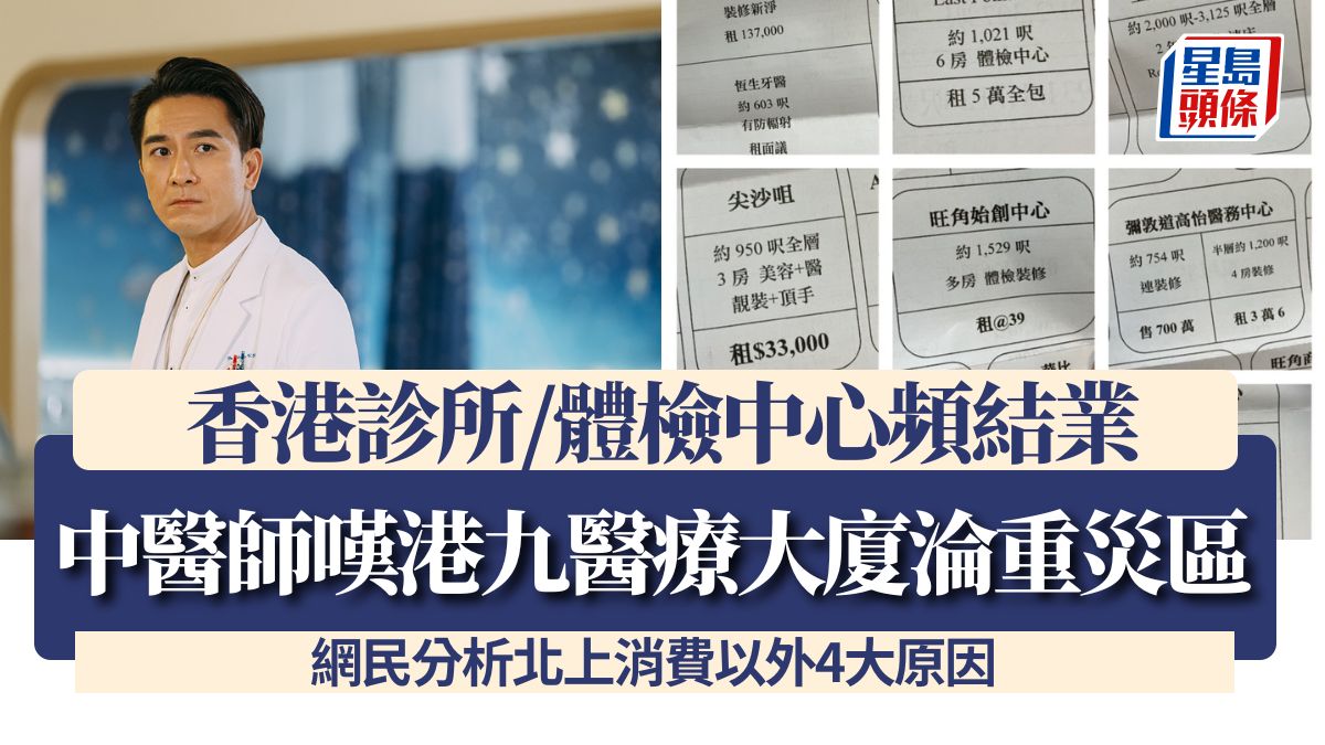 香港診所/體檢中心頻結業 港九醫療大廈淪重災區 網民分析北上消費以外4大原因