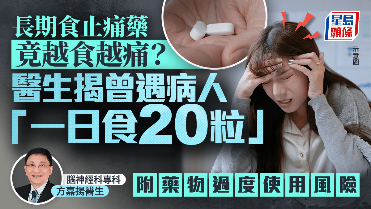 長期食止痛藥竟越食越痛？醫生揭曾遇病人「一日食20粒」附藥物過度使用風險