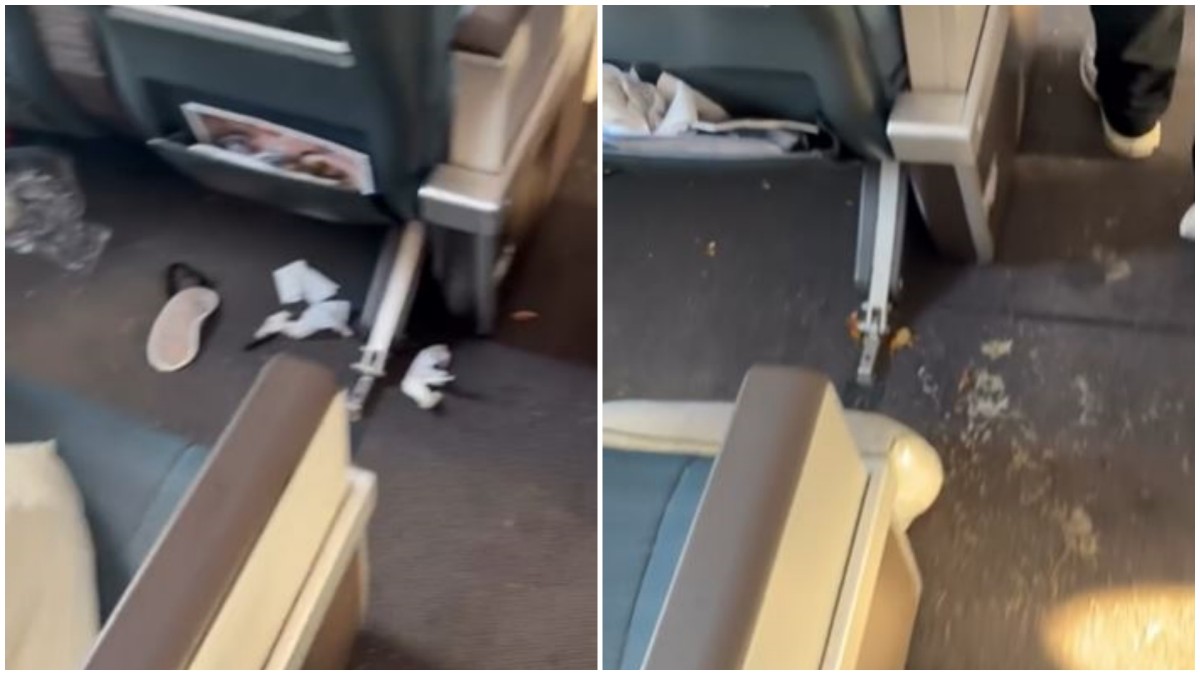 有片│國泰航機抵港遇氣流 機艙凌亂 乘客：「嚇死 跳樓機咁跌落去」