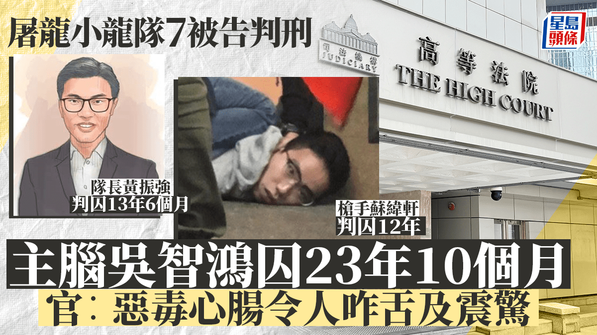 屠龍小隊案|隊長黃振強判囚13年6個月 主腦吳智鴻入獄23年10個月