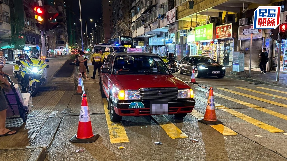 深水埗過路男捱的士撞 送院搶救後恢復意識