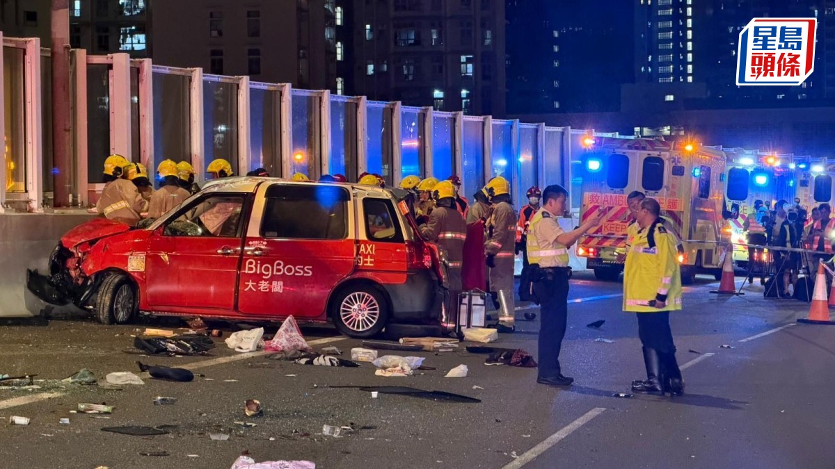 青沙公路奪命車禍｜車隊的士與客貨車相撞釀兩死 Big Boss Taxi：提供行車紀錄 配合警方調查